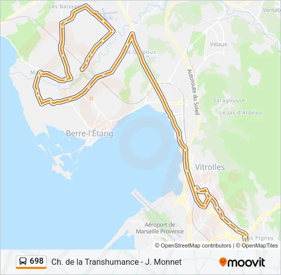 698 Bus Line Map