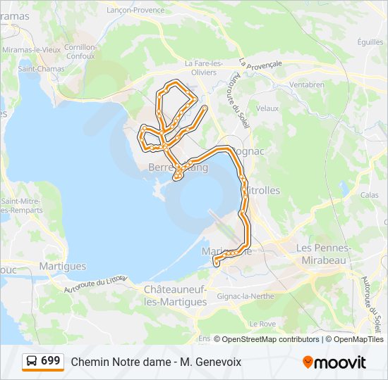 Plan de la ligne 699 de bus