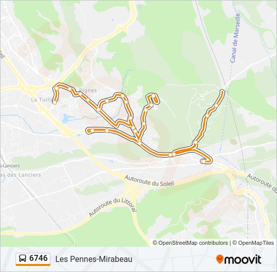 Plan de la ligne 6746 de bus