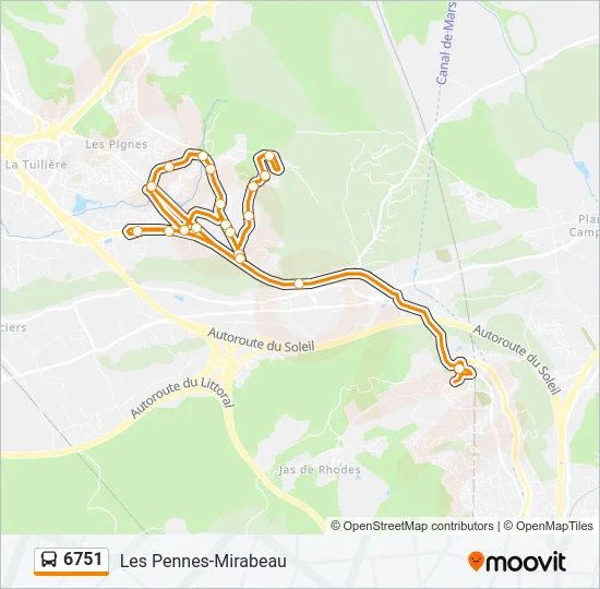 6751 Bus Line Map