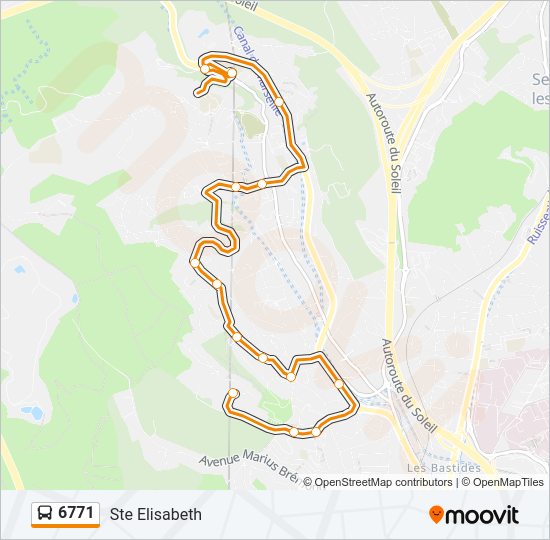 Plan de la ligne 6771 de bus