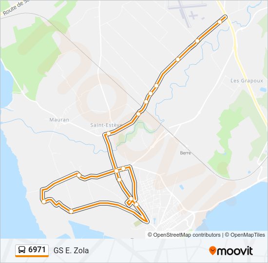 Plan de la ligne 6971 de bus