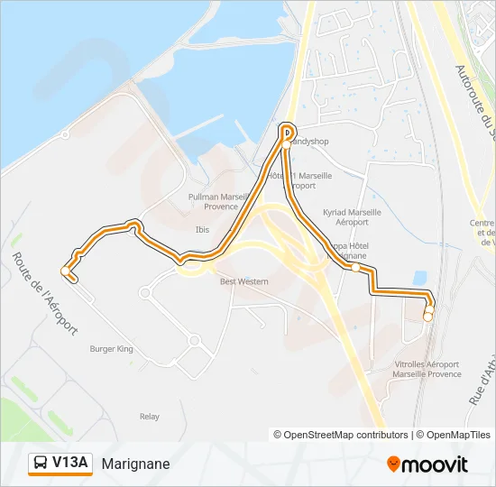 V13A Bus Line Map