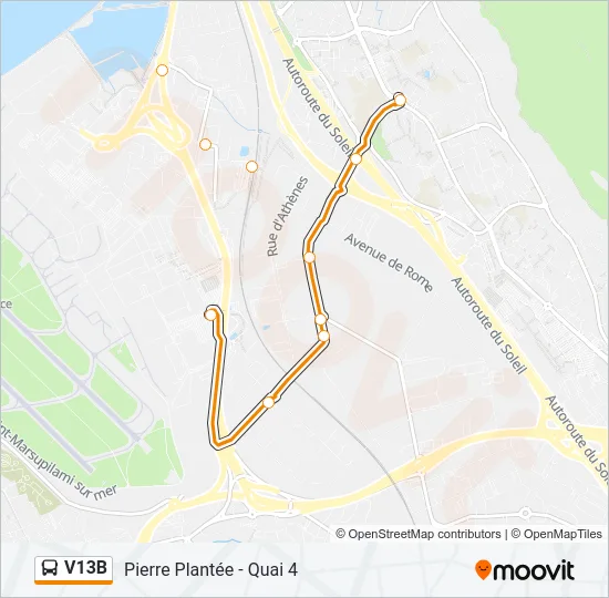 V13B Bus Line Map
