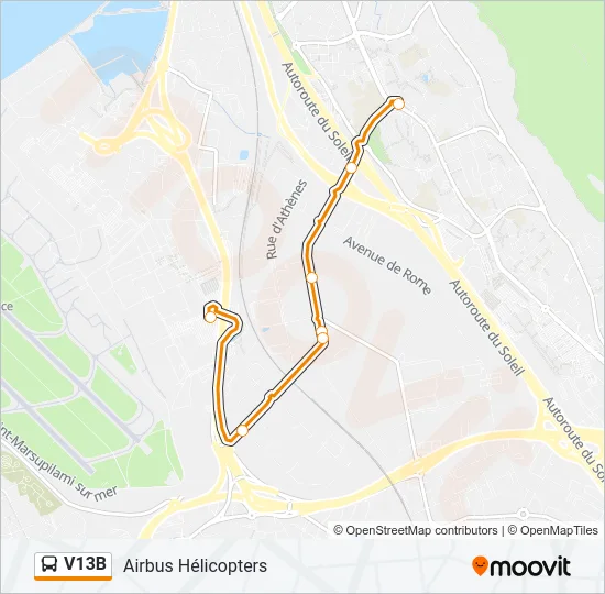 V13B Bus Line Map