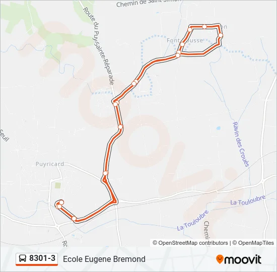 8301-3 Bus Line Map