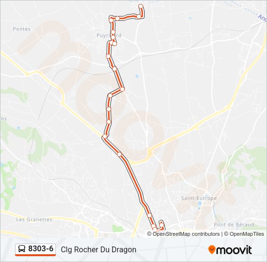 Plan de la ligne 8303-6 de bus