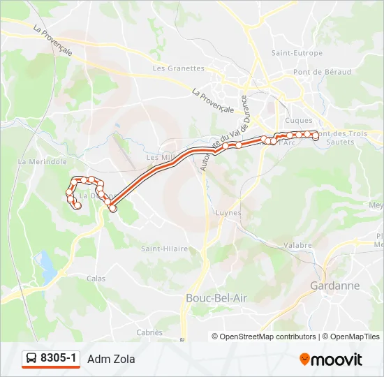 8305-1 Bus Line Map