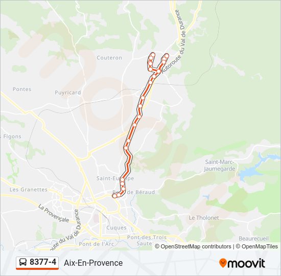 Plan de la ligne 8377-4 de bus
