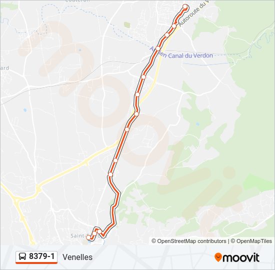 Plan de la ligne 8379-1 de bus