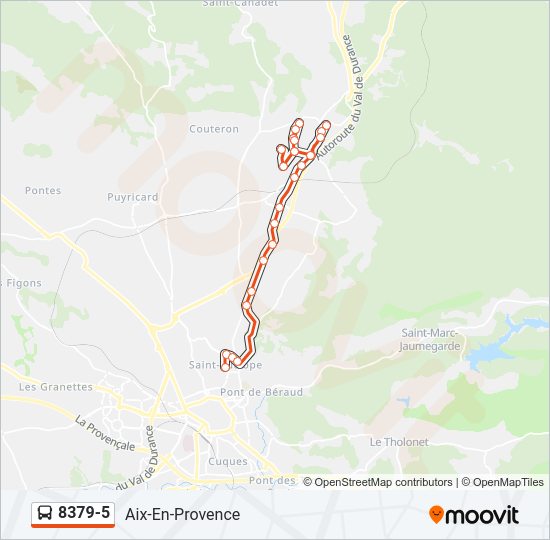 Plan de la ligne 8379-5 de bus