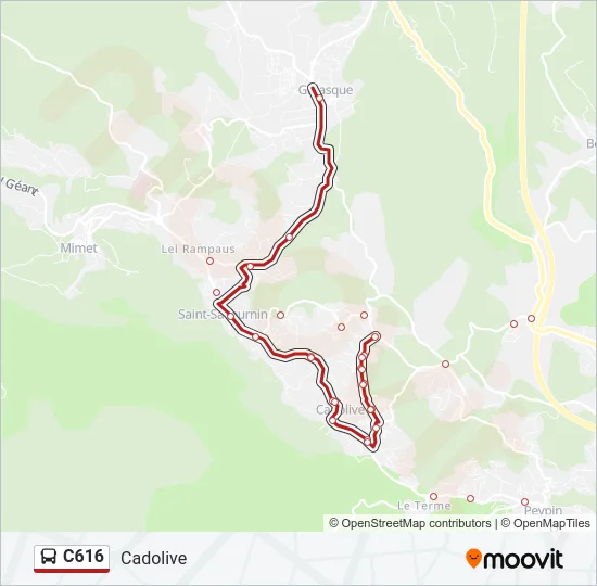 C616 Bus Line Map