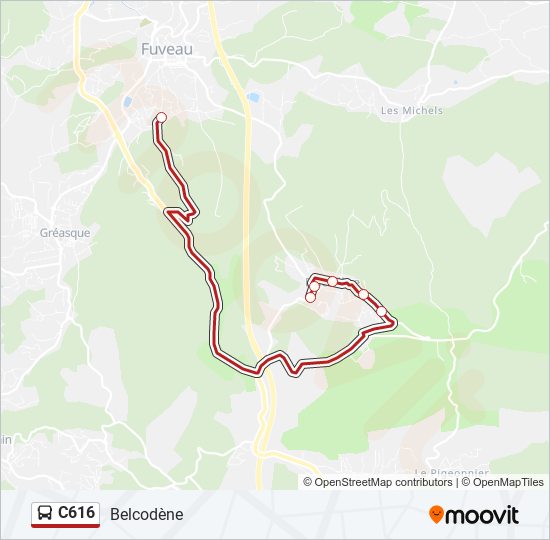 Mapa de C616 de autobús