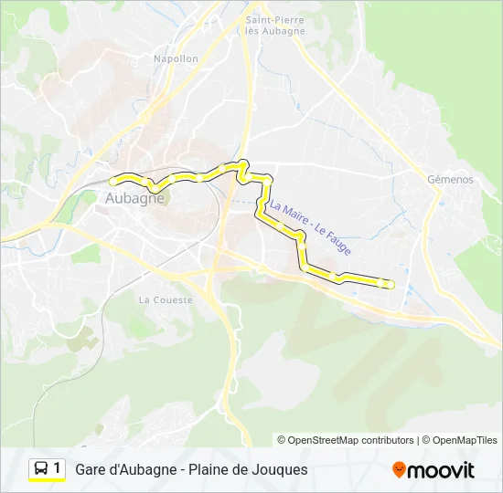 1 Bus Line Map
