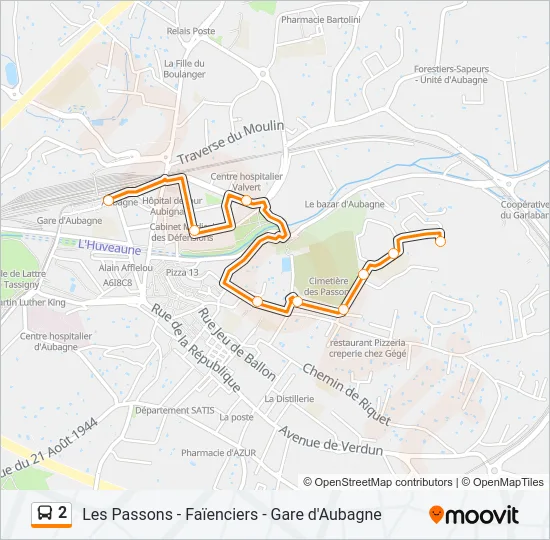2 Bus Line Map