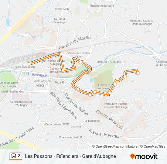 2 Bus Line Map