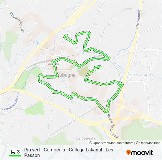 3 Bus Line Map