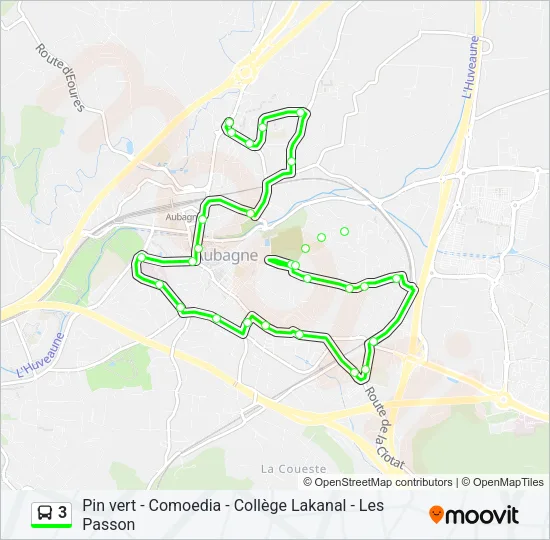 3 Bus Line Map