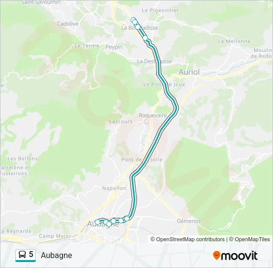 5 Bus Line Map