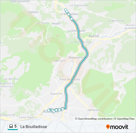 Plan de la ligne 5 de bus