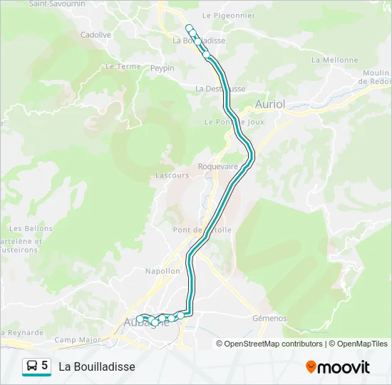 5 Bus Line Map