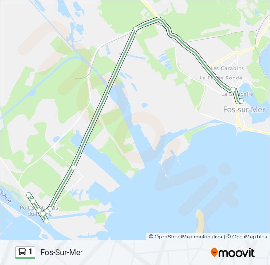 Plan de la ligne 1 de bus