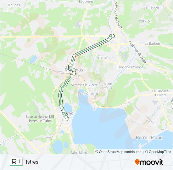 Plan de la ligne 1 de bus