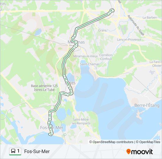 Plan de la ligne 1 de bus