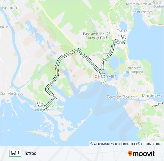 Plan de la ligne 1 de bus