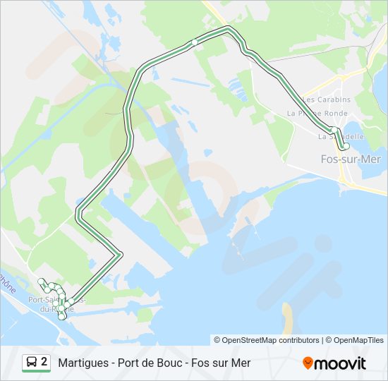 Plan de la ligne 2 de bus
