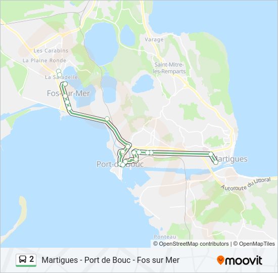 Plan de la ligne 2 de bus