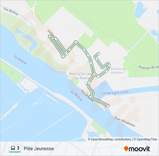 Plan de la ligne 3 de bus