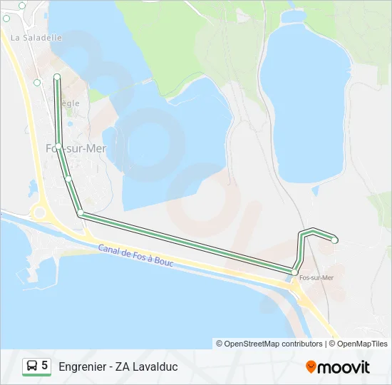 5 Bus Line Map