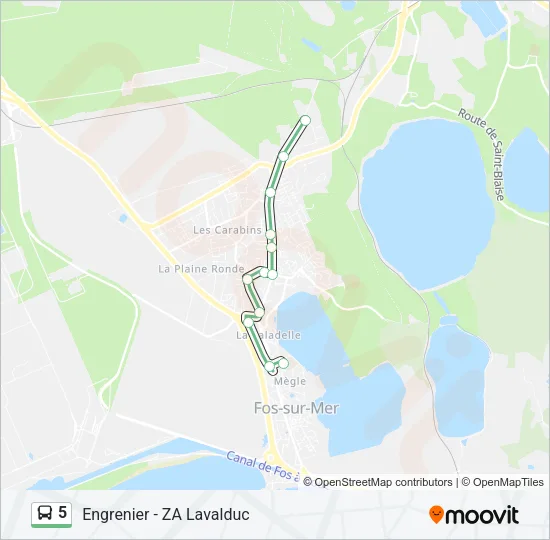 5 Bus Line Map