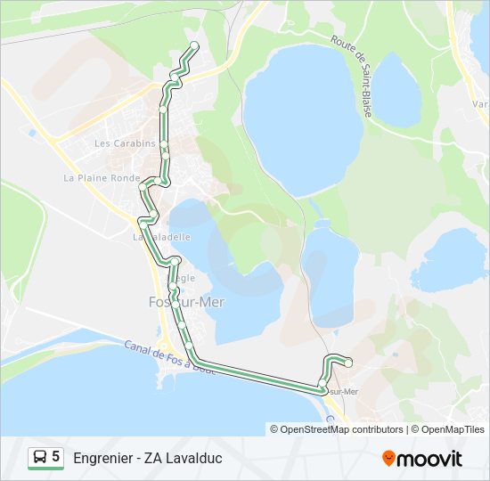 Plan de la ligne 5 de bus