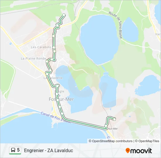 5 Bus Line Map