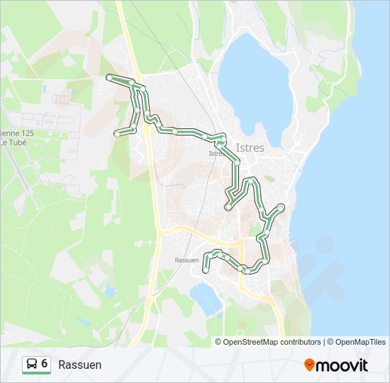 Plan de la ligne 6 de bus