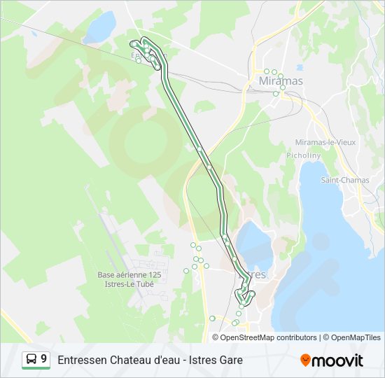 Plan de la ligne 9 de bus