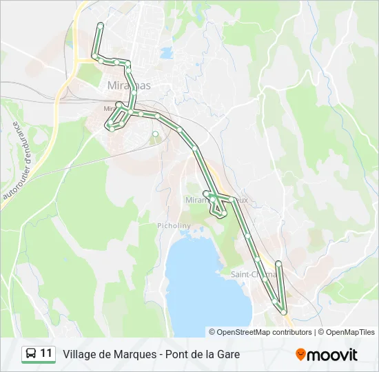 11 Bus Line Map