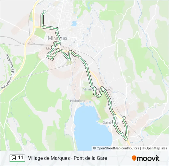 11 Bus Line Map