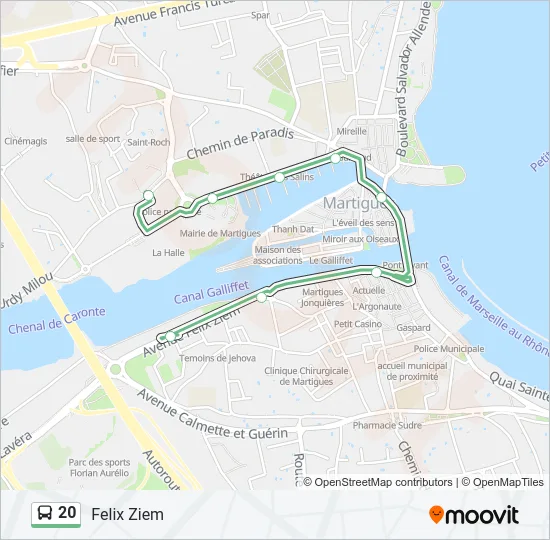 20 Bus Line Map