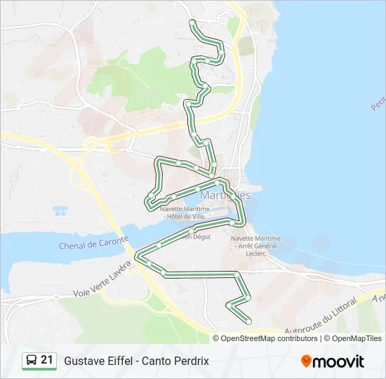 21 Bus Line Map