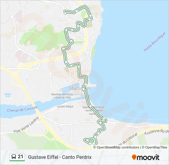 21 Bus Line Map