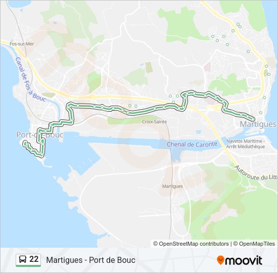 Plan de la ligne 22 de bus