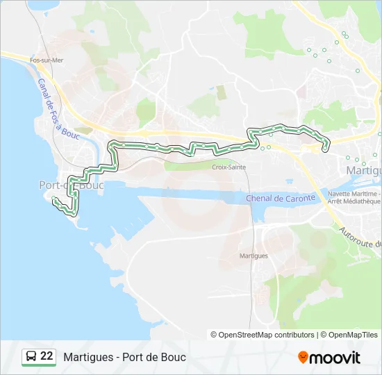 22 Bus Line Map