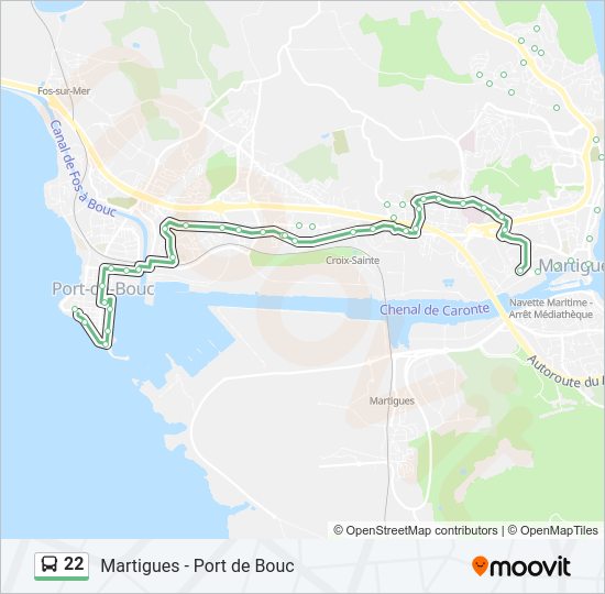 Plan de la ligne 22 de bus