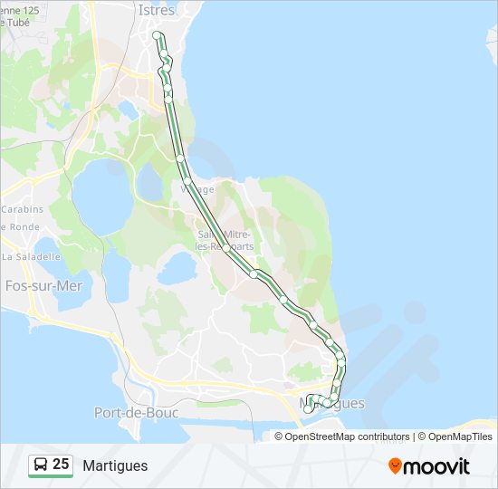 Plan de la ligne 25 de bus