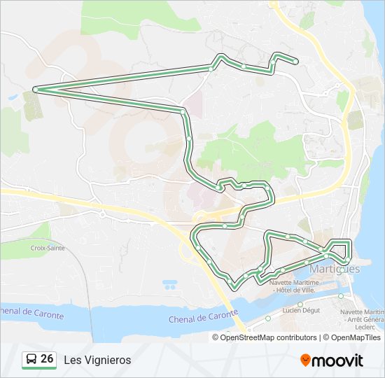 Plan de la ligne 26 de bus