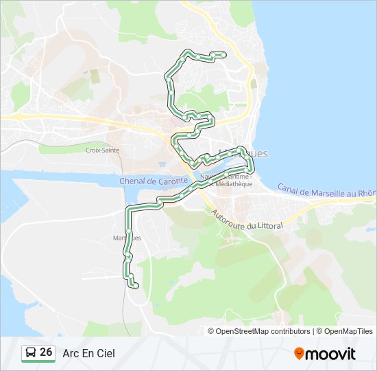 Plan de la ligne 26 de bus
