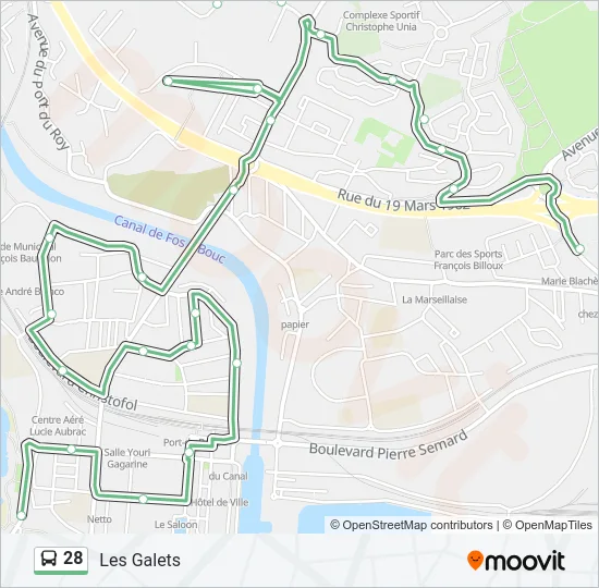 28 Bus Line Map